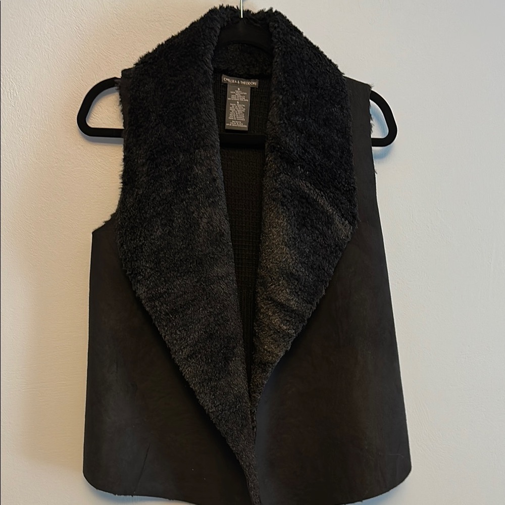 Black Faux Fur Vest